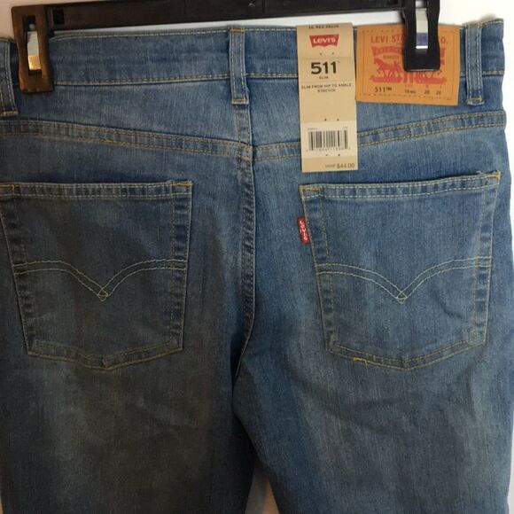 NWT Levi's Boy’s Jeans 511 Slim from Hip to Ankle Stretch 91R511-L3J Sz 16 28x28 - Picture 10 of 16